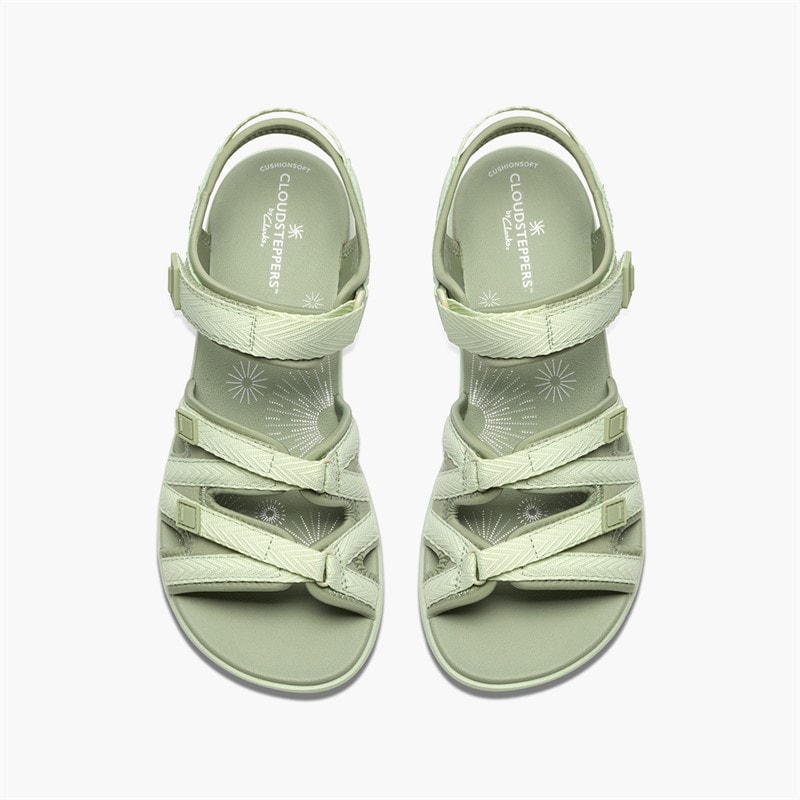 Clarks Sandales Mira Madi Femme Light Olive Combi - Image 2