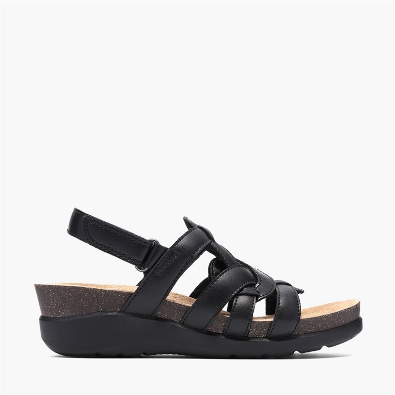 Clarks Dames Calenne Gracie Sleehak Sandalen Black Combi