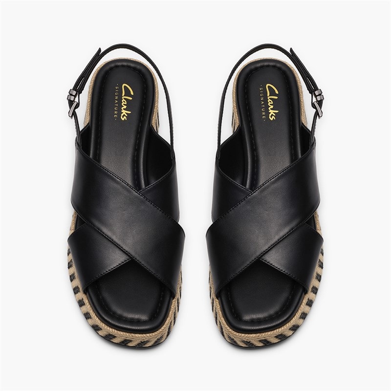 Clarks Tessiah sandały z krzyżującymi się paskami dla niej kolor Black Interest – zdjęcie  2
