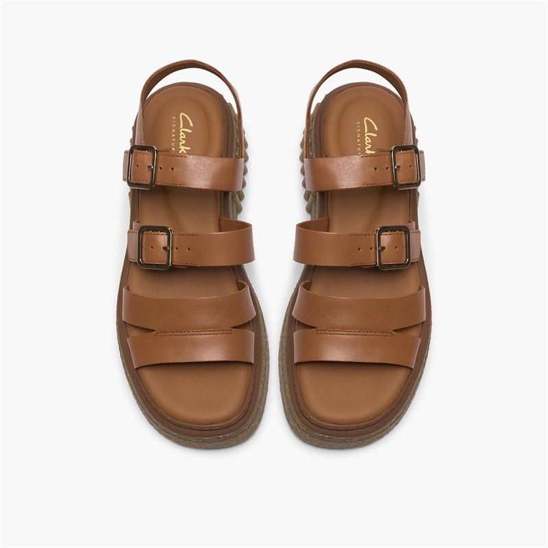 Clarks Dames Evamar Band Sandalen Tan Leather - Afbeelding 2