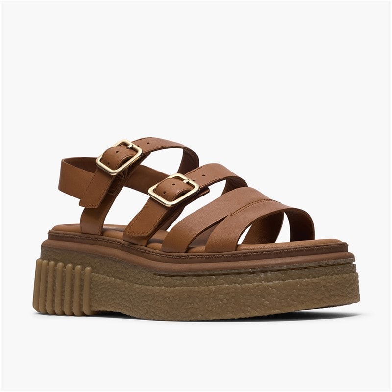 Clarks Dames Evamar Band Sandalen Tan Leather - Afbeelding 4