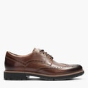 Clarks Heren Batcombe Wing Brogue Schoenen Dark Tan Leather