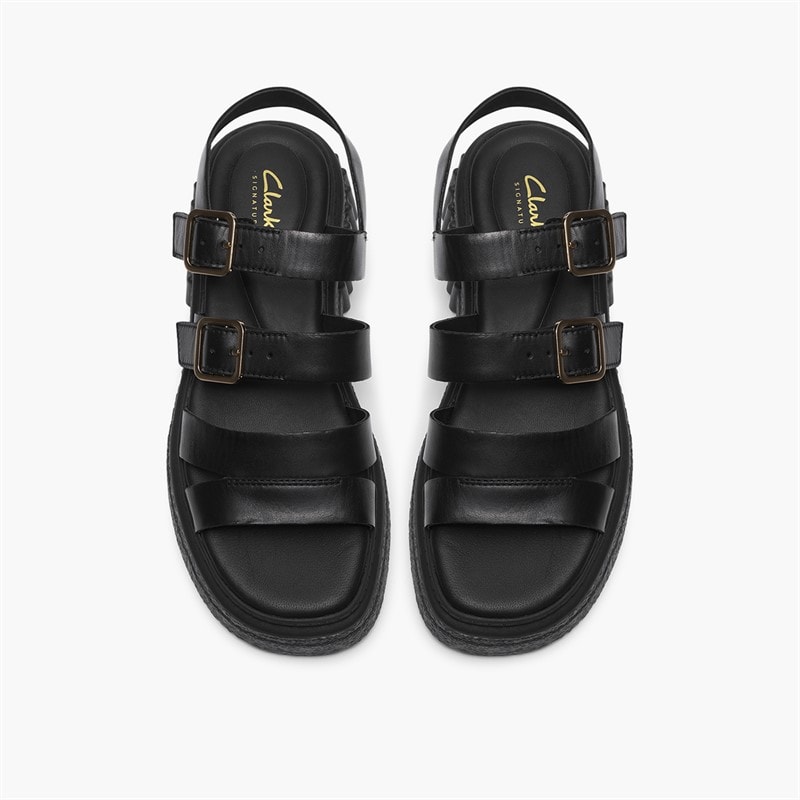 Clarks Dames Evamar Band Sandalen Black Leather - Afbeelding 2