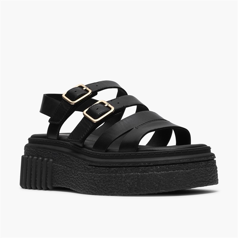 Clarks Dames Evamar Band Sandalen Black Leather - Afbeelding 4