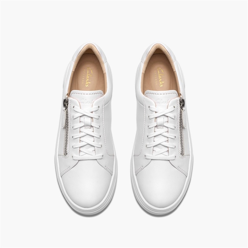 Clarks Baskets zippées Hollyrose Femme White Leather - Image 2