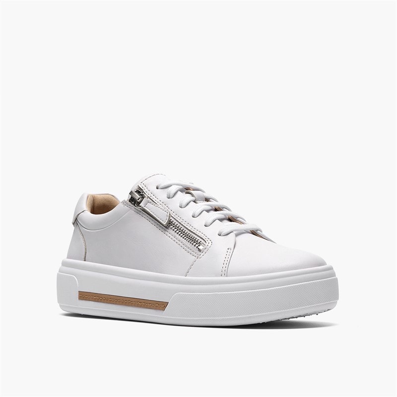 Clarks Baskets zippées Hollyrose Femme White Leather - Image 4