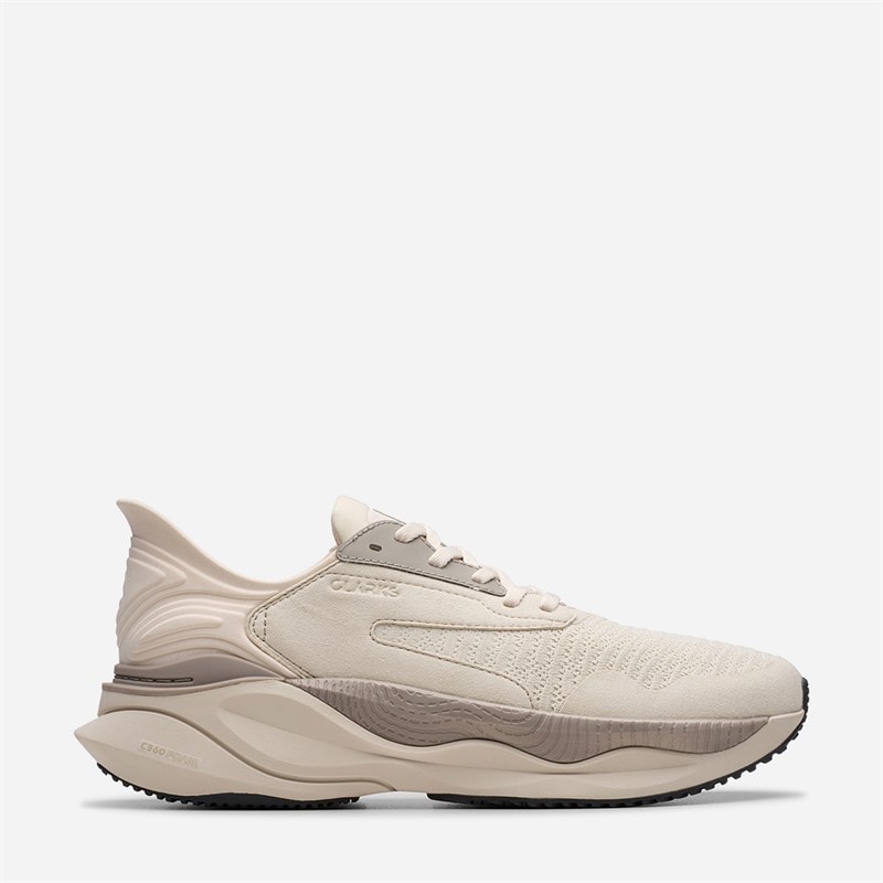 Clarks Herren Pace Turnschuhe Off White Combi