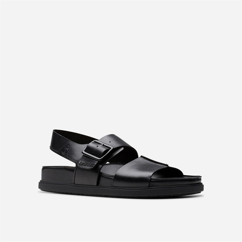 Clarks Sandales à bride cheville Torford Homme Black Leather - Image 2