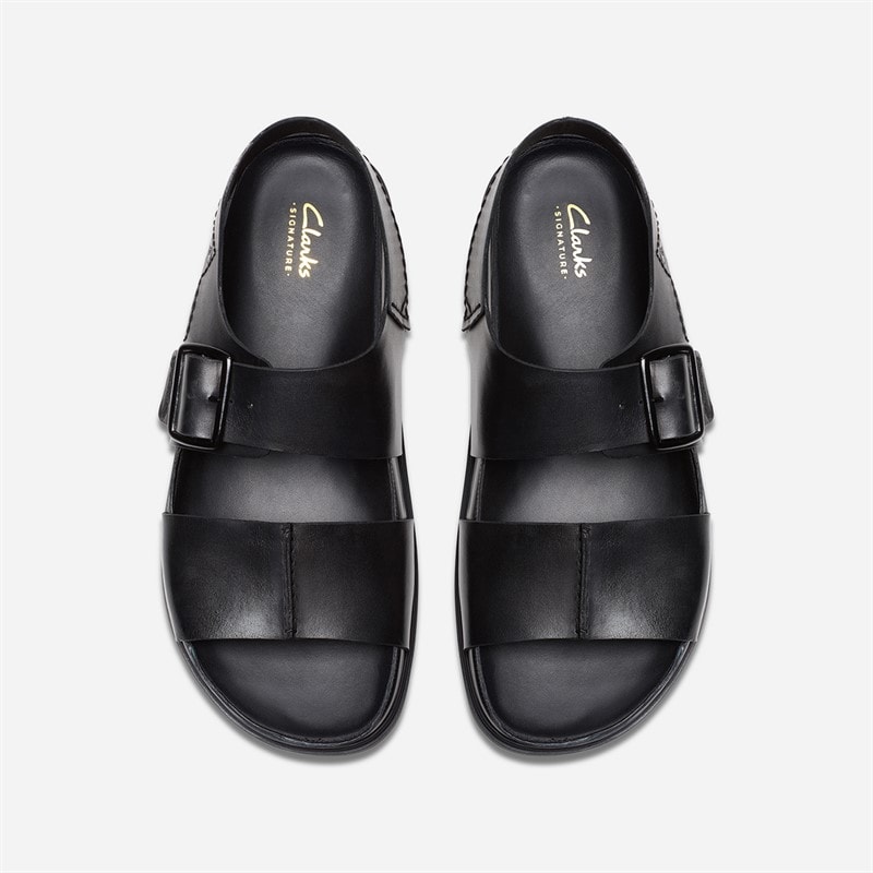 Clarks Sandales à bride cheville Torford Homme Black Leather - Image 4