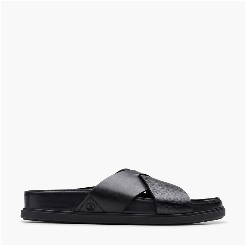 Clarks Sandales Homme Torford à brides croisées Black Leather