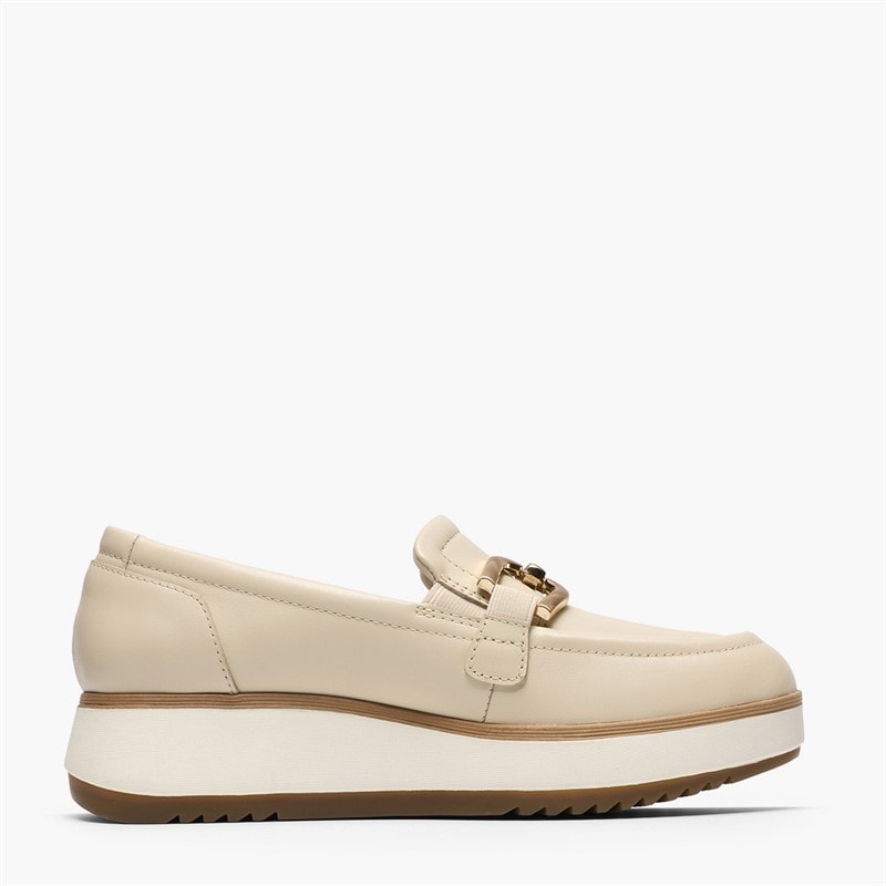 Clarks Dames Zylah Top Instappers Cream Leather