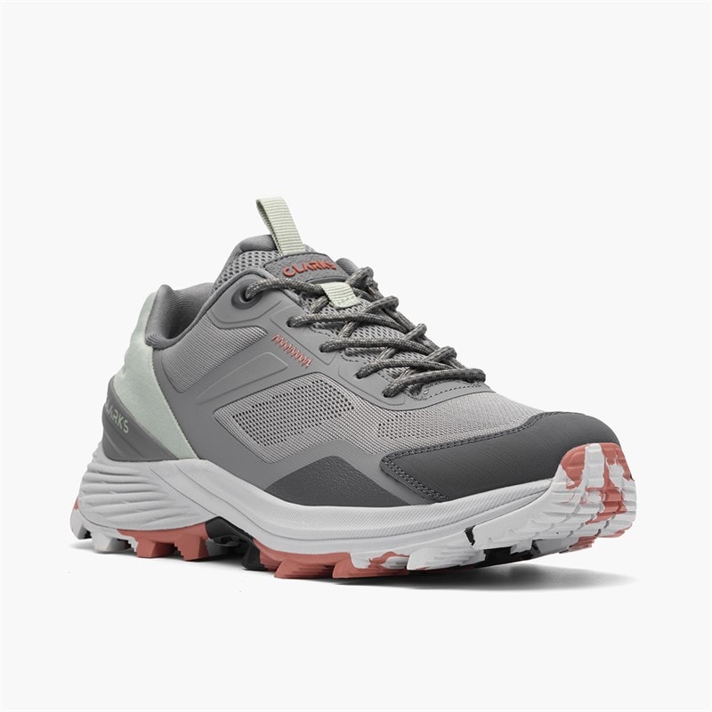 Clarks Femme Laila Trail Baskets Dark Grey Combi - Image 4