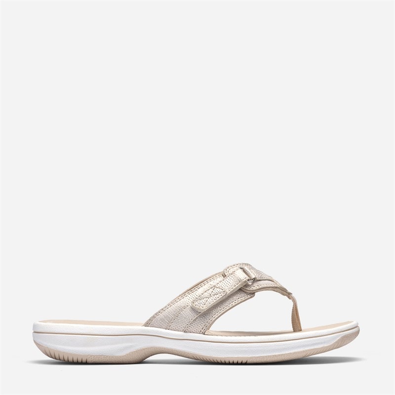 Clarks Dames Brinkley Zee Flip Flops Soft Gold