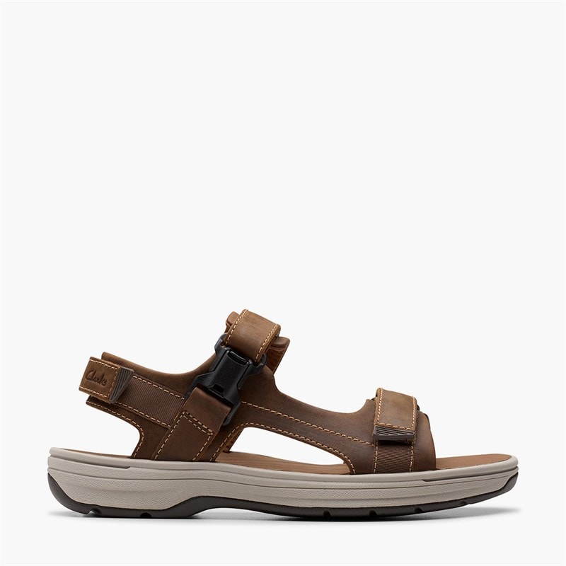 Clarks Herren Saltway Edge Sandalen Light Tan Leather