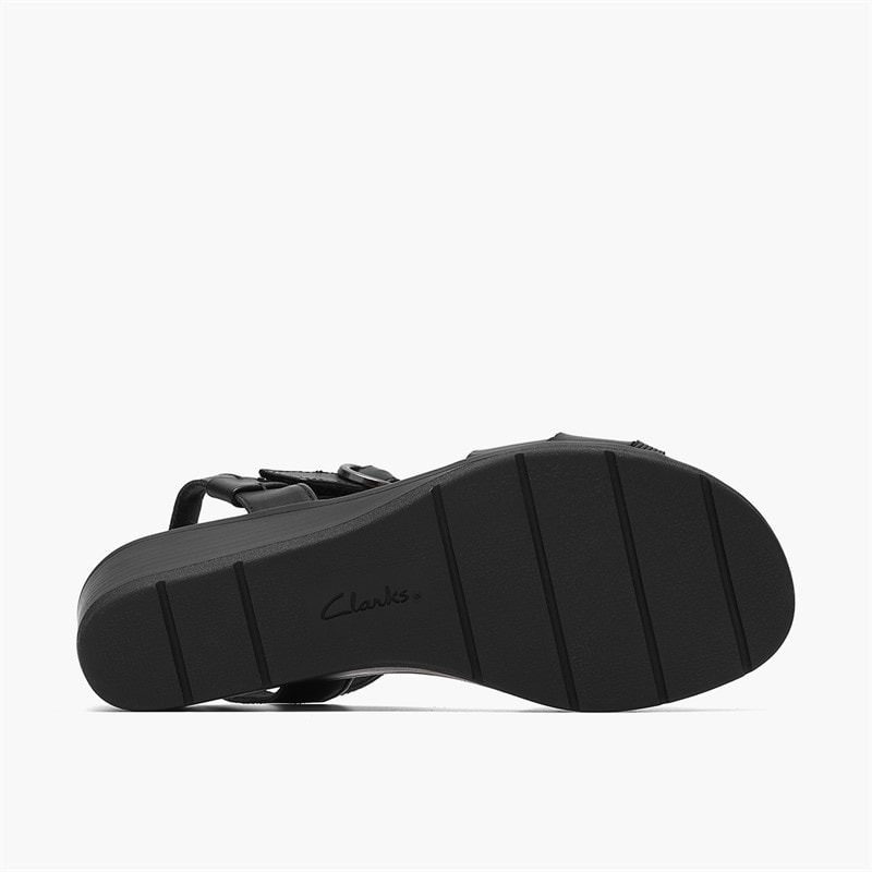Clarks Kacha Twist sandały dla niej kolor Black Leather – zdjęcie  3