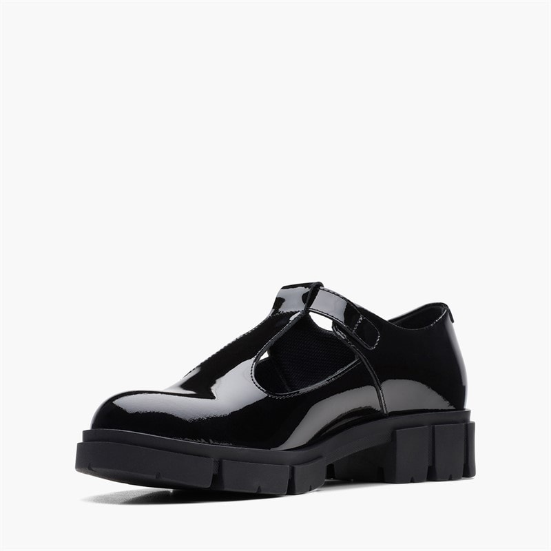 Clarks Chaussures Teala T-Bar Femme Black Patent - Image 4