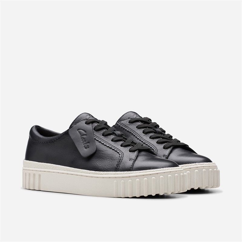 Clarks Baskets Mayhill Walk Femme Black Leather - Image 4