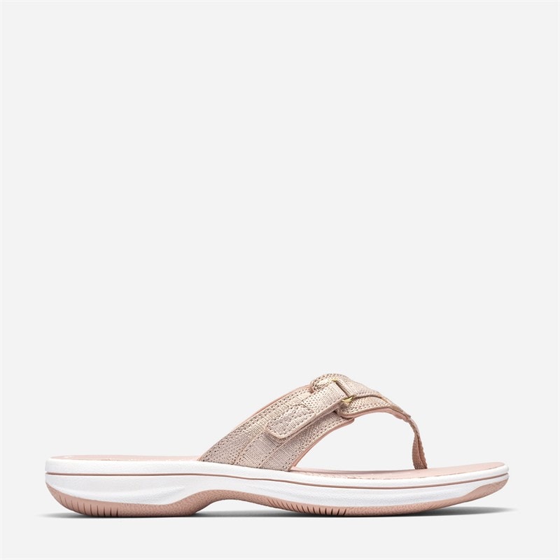 Clarks Dames Brinkley Zee Flip Flops Dusty Rose Metallic
