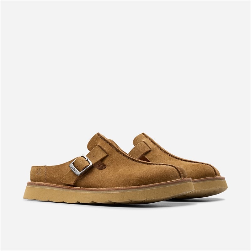 Clarks Heren Solsbury Mule Sandalen Cola Suede - Afbeelding 4