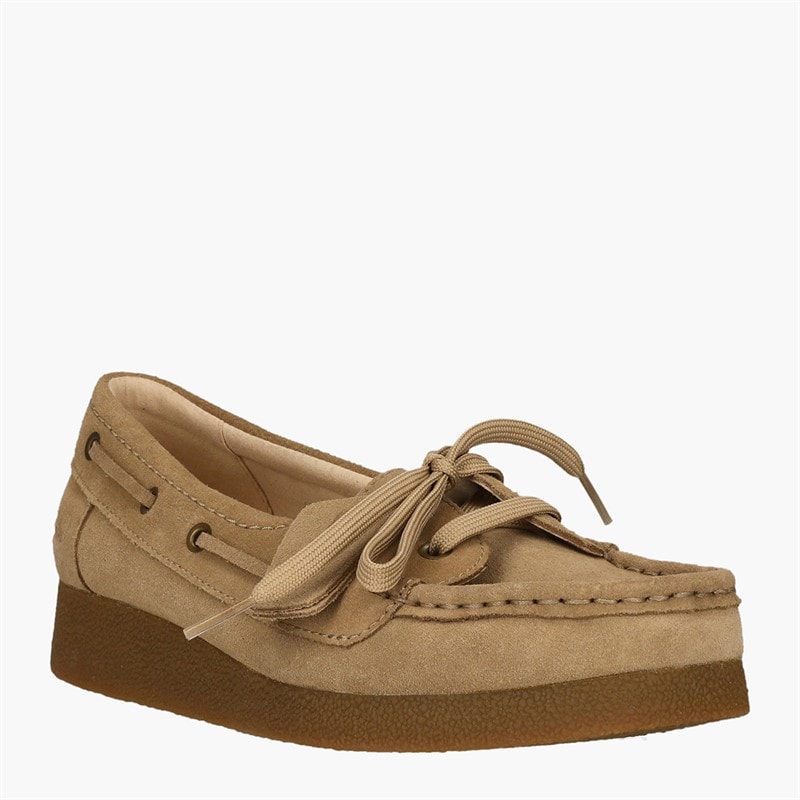 Clarks Dames Premium Wallabee Evo Zee D Schoenen Dark Sand Suede - Afbeelding 2