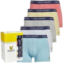 Lyle And Scott Vintage Heren Miller Vijf Pak Boxer Trunks Koel Blauw/Thee Roos/Wit/Frans Vanille/Licht Grijs Marl Cool Blue/Tea Rose/Wit/French Vanilla/Lgm
