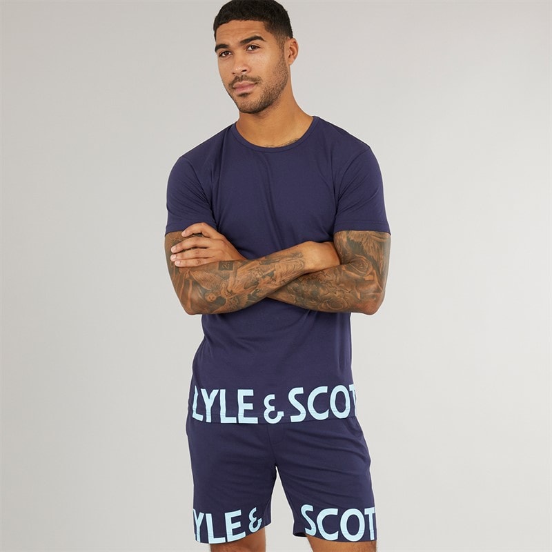Lyle And Scott Vintage Heren Carter Set Marineblauw