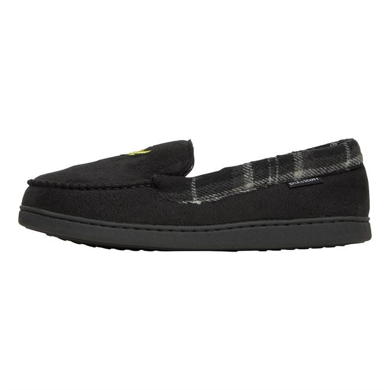 Lyle And Scott Vintage Herren Montague Mokassins Hausschuhe Schwarz/Grau Karo - Bild 2