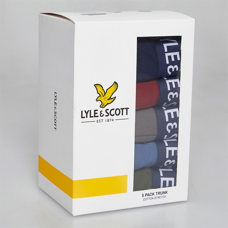 Lyle And Scott Vintage Pack de cinq caleçons boxer Miller Homme Peacoat/Ruby Wine/Granite Grey/Blue Horizon/Beetle - Image 2