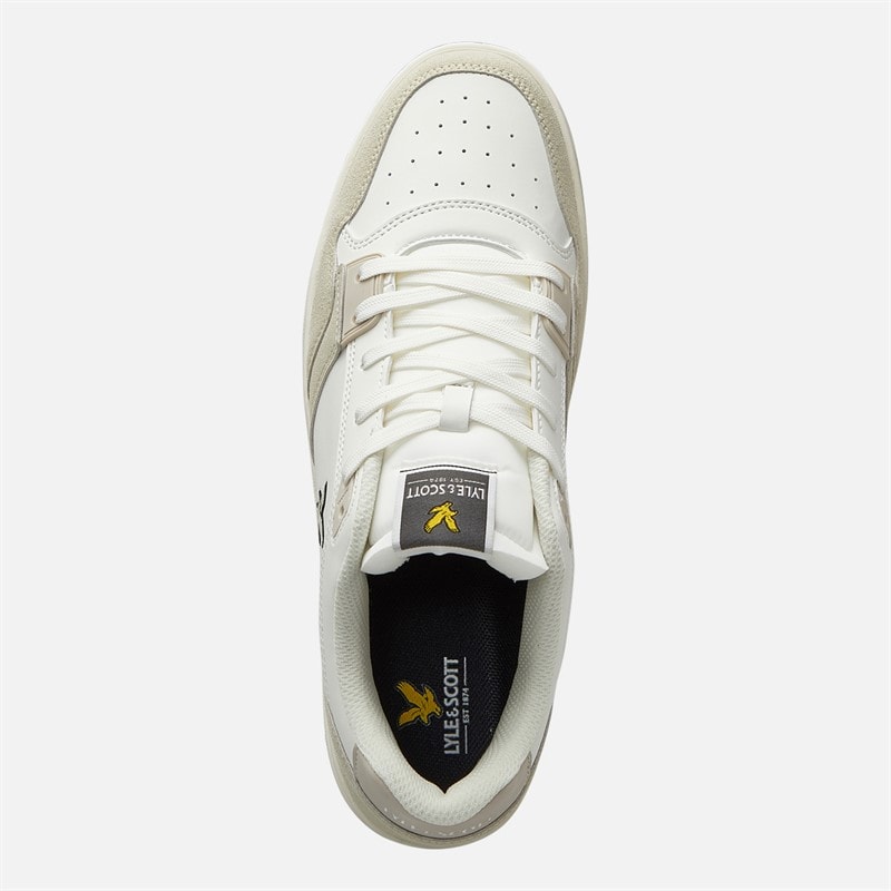 Lyle And Scott Vintage Heren Callum Sneakers wit Beige - Afbeelding 4