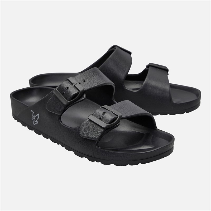 Lyle And Scott Vintage Heren Skye Eva Voetbed Sandalen Zwart