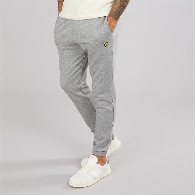 Lyle And Scott Vintage Heren Slim Sweat Broek T28 Mid Grey Marl