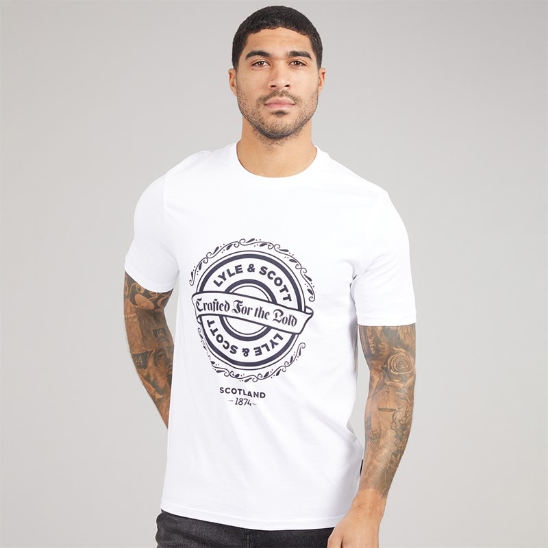 Lyle And Scott Vintage Heren Grafisch T-shirt 626 White