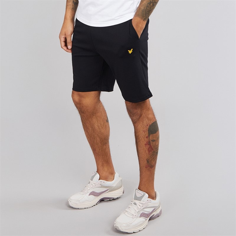 Lyle And Scott Vintage Heren Fly Fleece Shorts Z865 Jet Black
