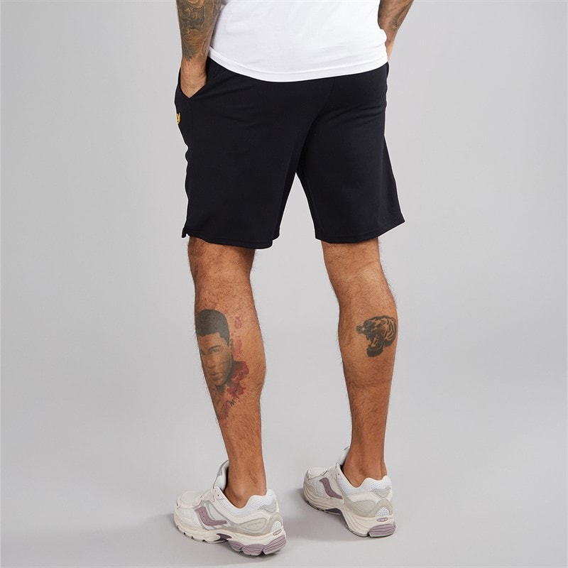 Lyle And Scott Vintage Heren Fly Fleece Shorts Z865 Jet Black - Afbeelding 2