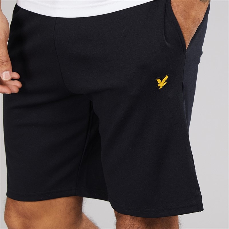 Lyle And Scott Vintage Heren Fly Fleece Shorts Z865 Jet Black - Afbeelding 3