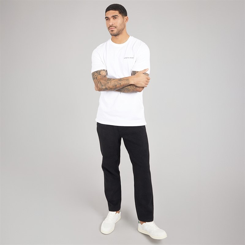 Lyle And Scott Vintage T-shirt z napisem dla niego kolor 626 White – zdjęcie  4