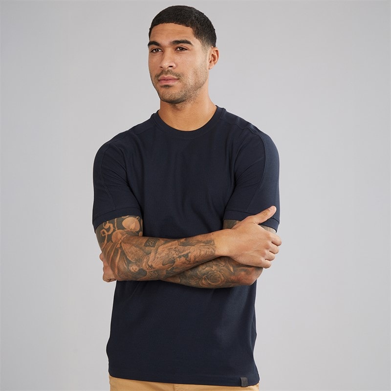 Lyle And Scott Vintage Heren T-shirt met panelen Z271 Dark Navy