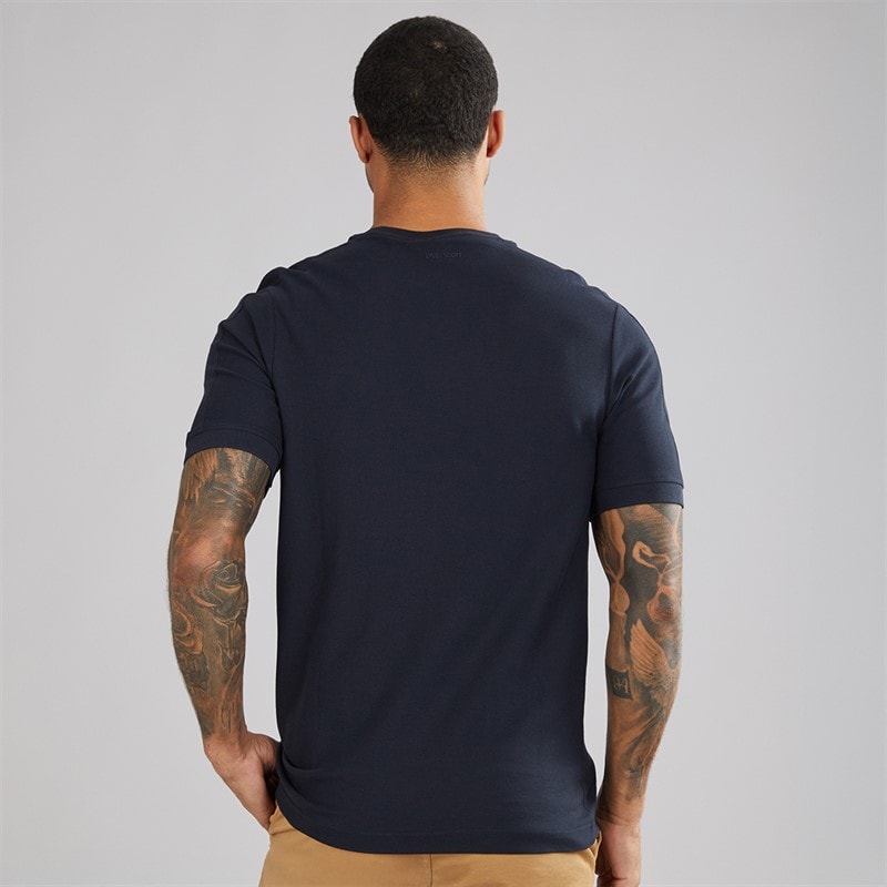Lyle And Scott Vintage T-shirt Homme avec Empiècements Z271 Dark Navy - Image 2