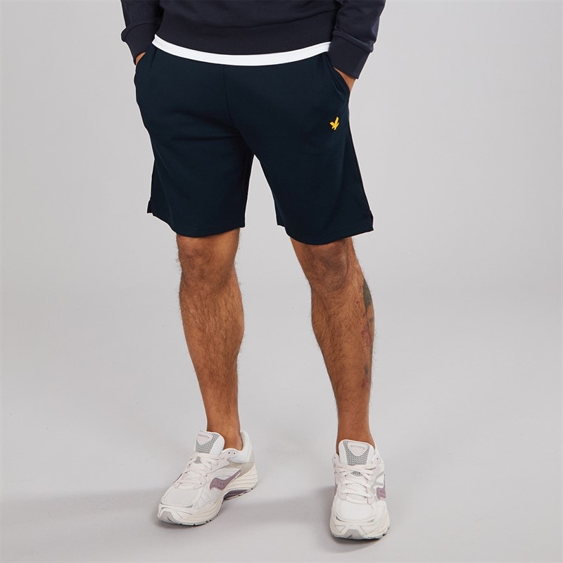 Lyle And Scott Vintage Heren Fly Fleece Shorts Z271 Dark Navy