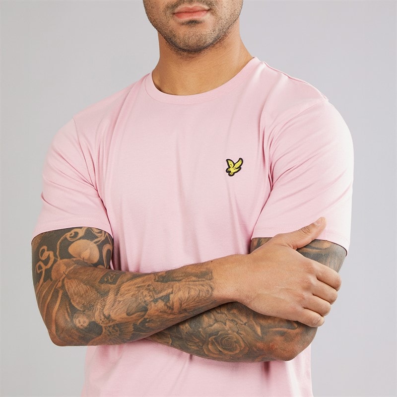 Lyle And Scott Vintage Heren Effen T-shirt X574 Pink Light - Afbeelding 3