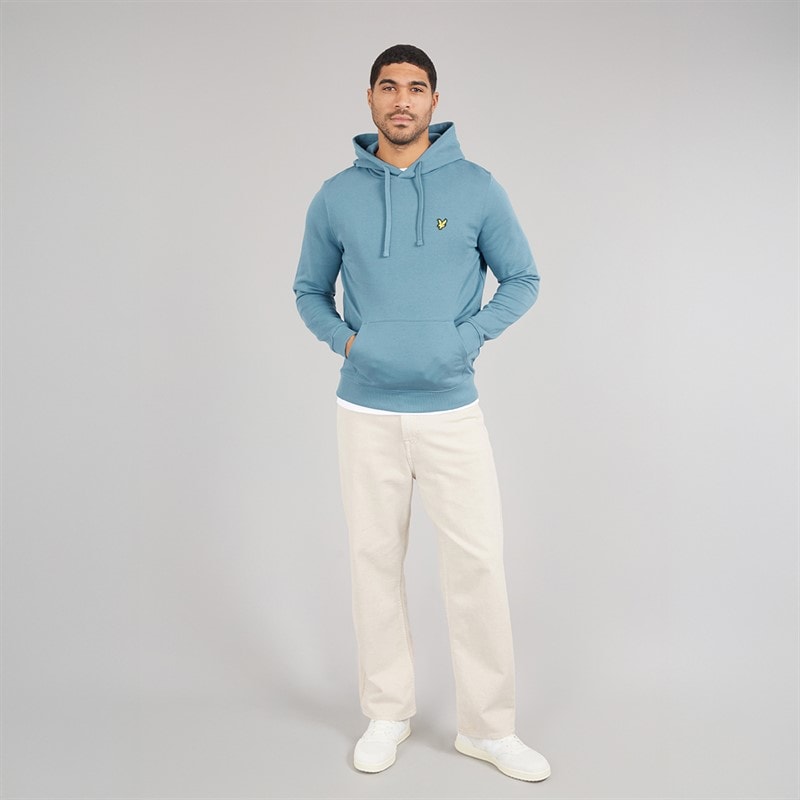 Lyle And Scott Vintage Heren Hoodie X861 Ocean Sky - Afbeelding 4