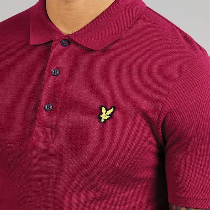 Lyle And Scott Vintage Heren Poloshirt Rich Burgundy - Afbeelding 3