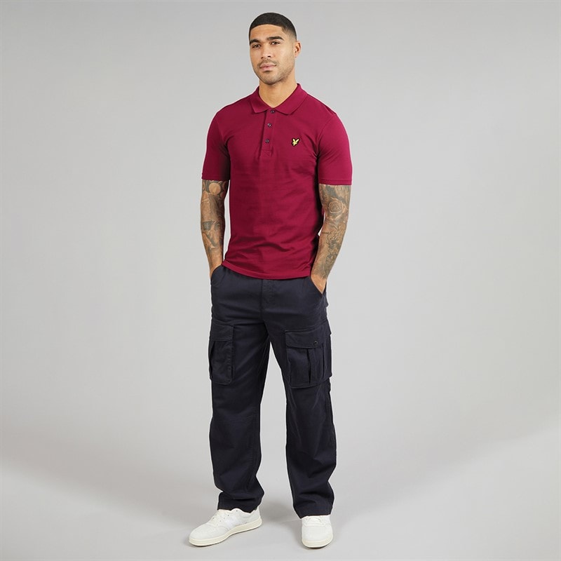 Lyle And Scott Vintage Heren Poloshirt Rich Burgundy - Afbeelding 4