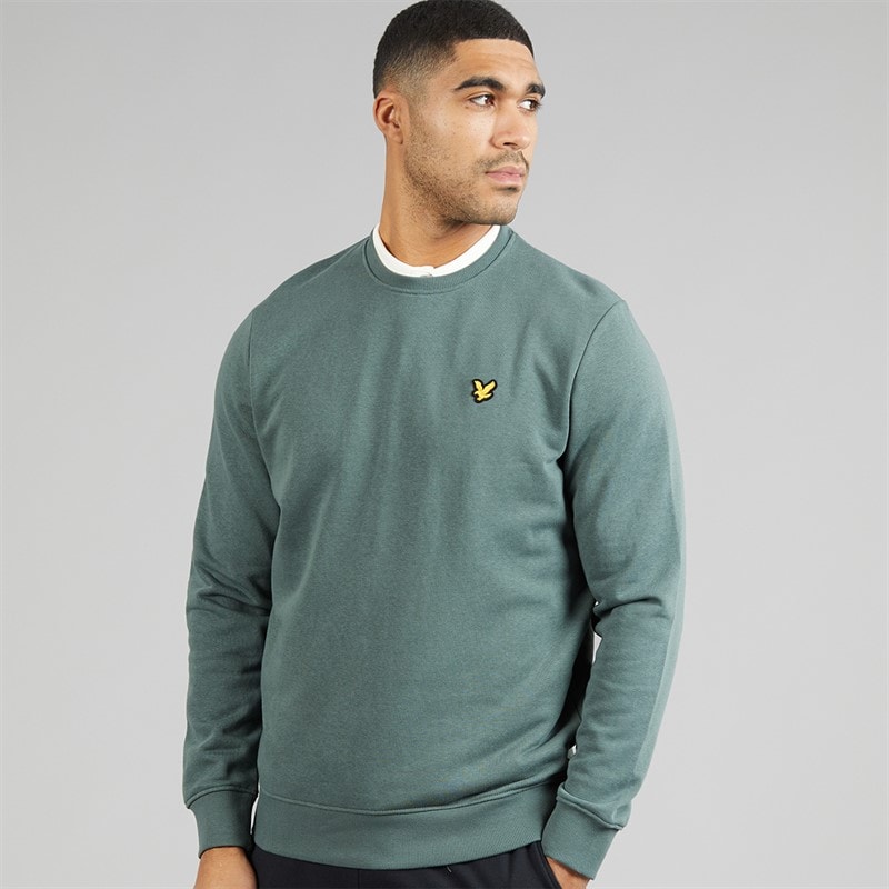 Lyle And Scott Vintage Heren sweater met ronde hals Green Mercurial