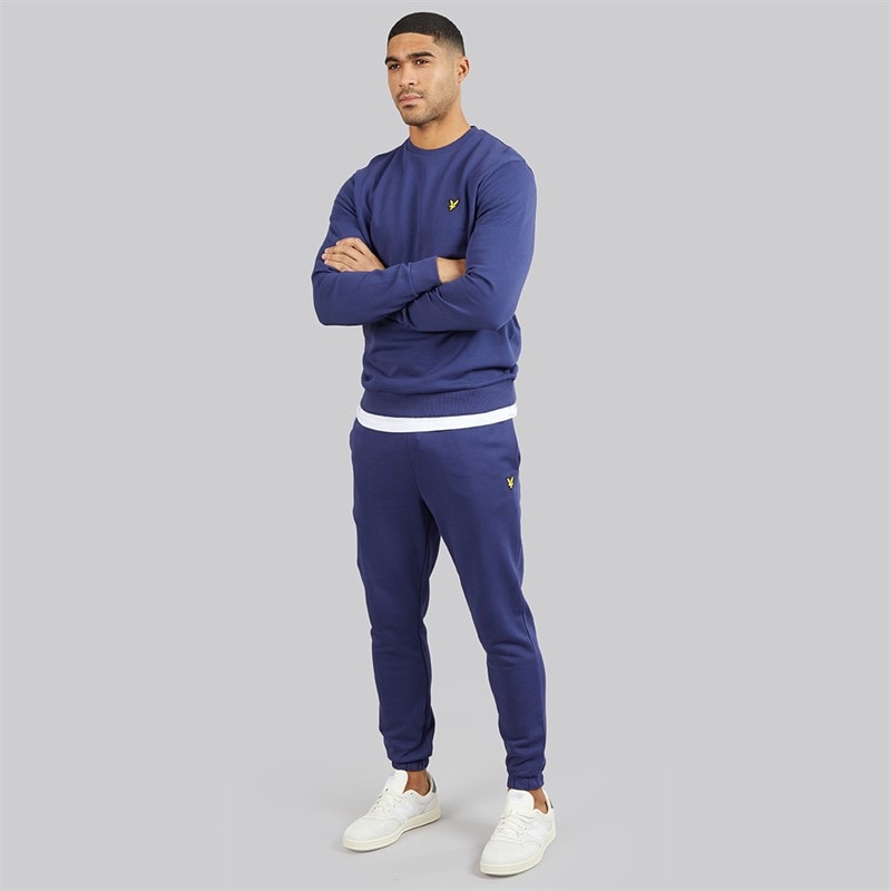 Lyle And Scott Vintage Heren Slim Fit Joggers Deep Indigo - Afbeelding 4