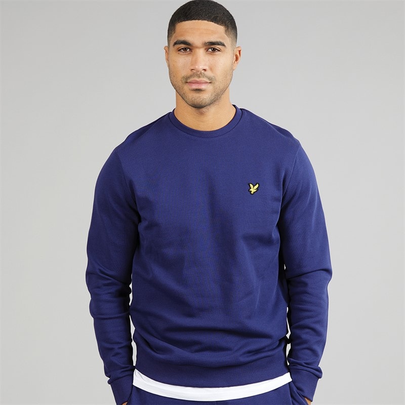Lyle And Scott Vintage Heren Crew Neck Sweatshirt Deep Indigo