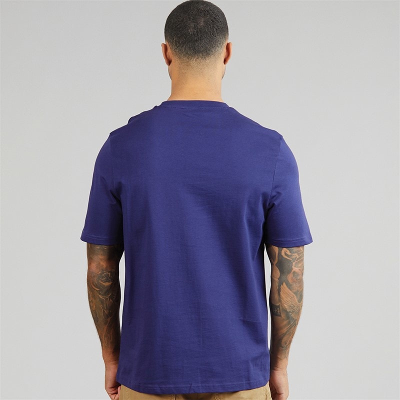 Lyle And Scott Vintage Heren Middengewicht Katoenen T-shirt Deep Indigo - Afbeelding 2