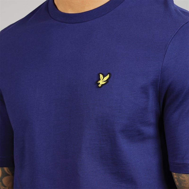 Lyle And Scott Vintage Heren Middengewicht Katoenen T-shirt Deep Indigo - Afbeelding 5