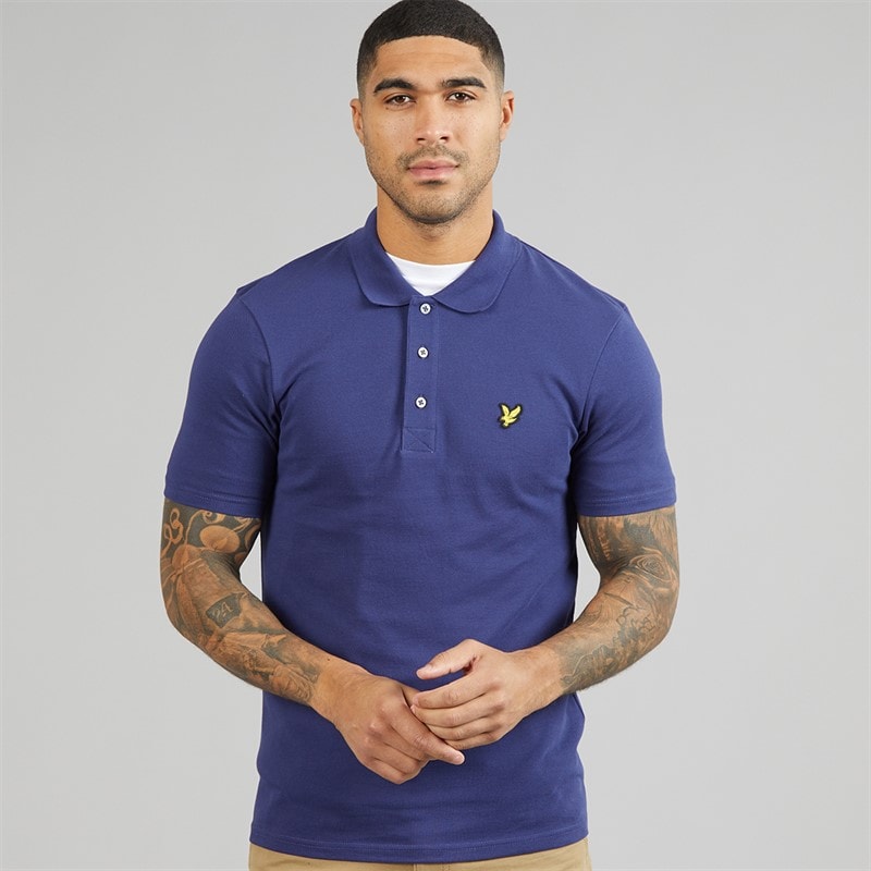 Lyle And Scott Vintage Heren Poloshirt Deep Indigo - Afbeelding 2