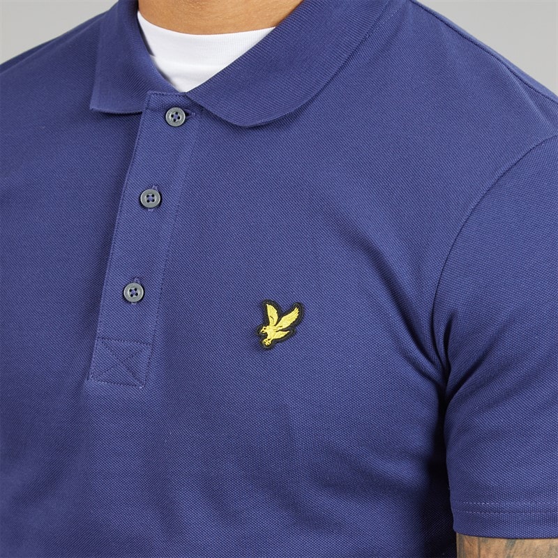 Lyle And Scott Vintage Heren Poloshirt Deep Indigo - Afbeelding 5